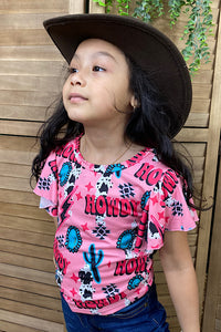 DLH2385 HOWDY Pink girl blouse