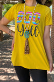DLH9521 BOO Y'ALL ghost yellow printed t-shirt.